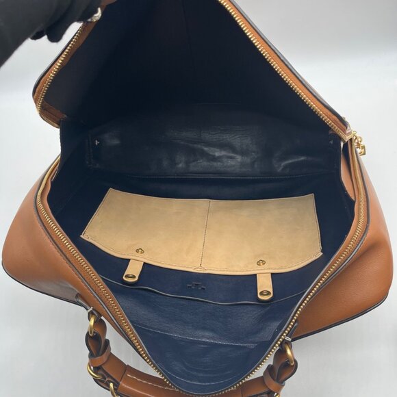 Tory Burch Brown Leather Miller Poetry Large Messenger Bag - Picture 10 of 12